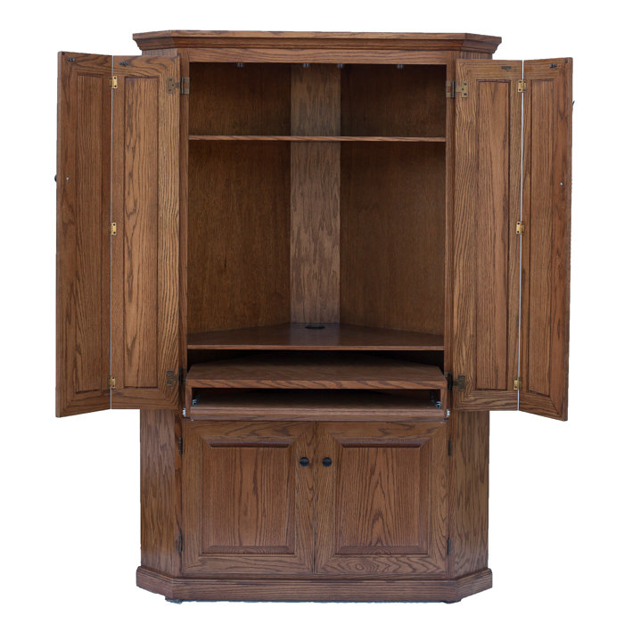 Loon Peak® Lapierre Solid Wood Corner Armoire Desk & Reviews Wayfair